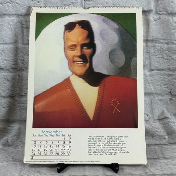 1987 Max Headroom Calendar Same Dates As 2026 2037 Catch The Wave Art Of Noise - Picture 4 of 5